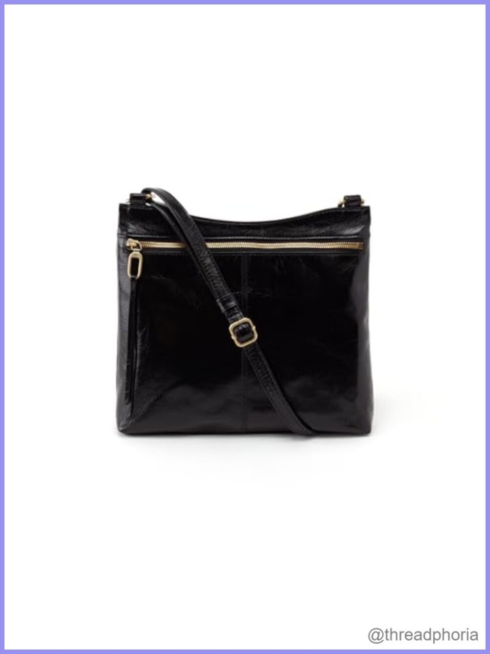 Cambel Full Grain Leather Crossbody Bag Zip Closure 22 inch Strap
